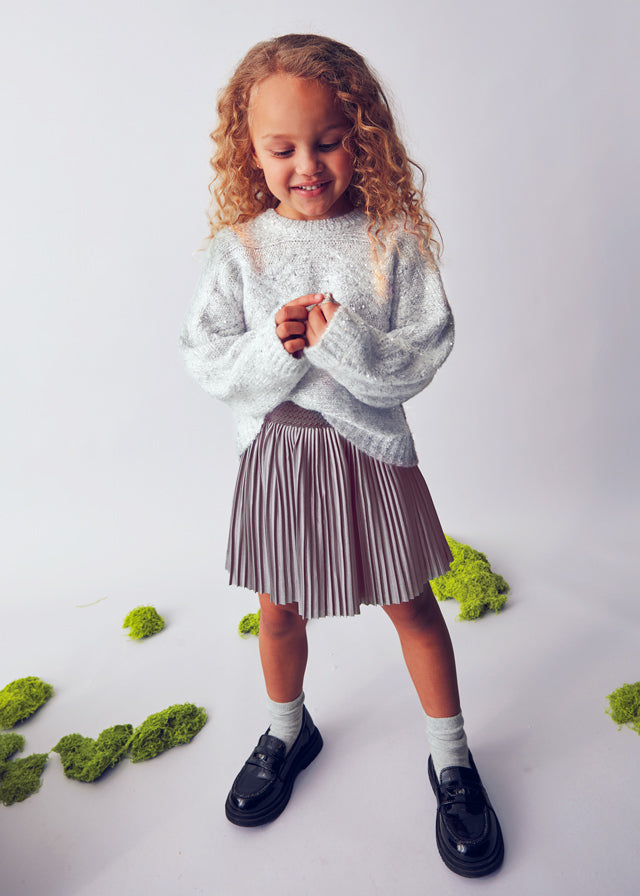 Mayoral silver pleated skirt