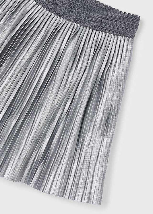 Mayoral silver pleated skirt