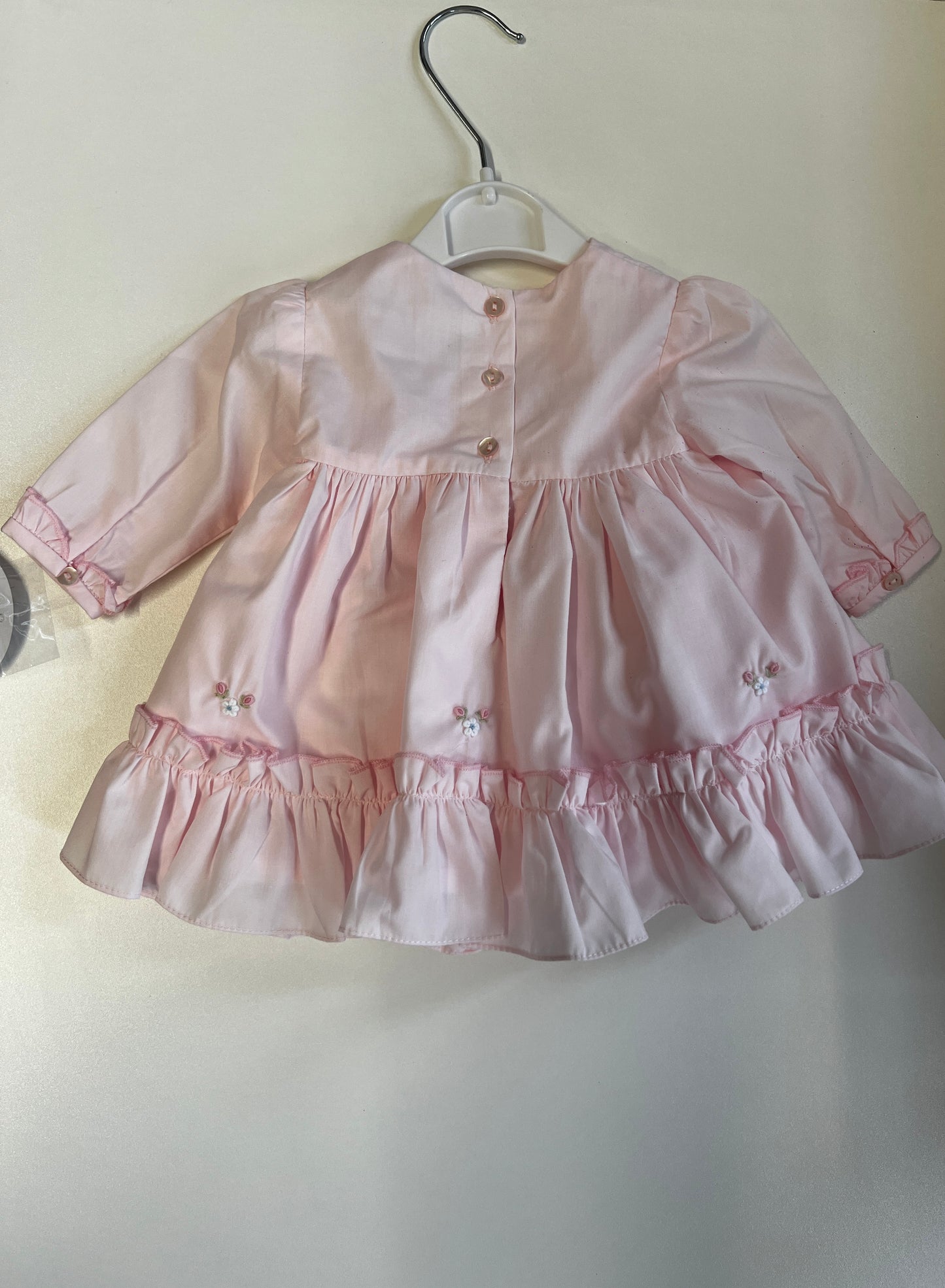Sarah Louise pink baby dress and pant set
