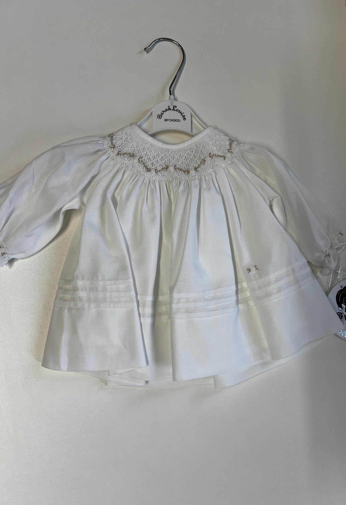 Sarah Louise ivory baby dress