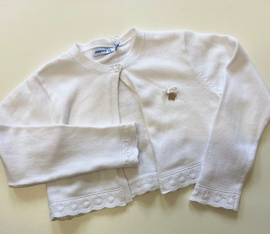 Mayoral long sleeve cropped cardigan