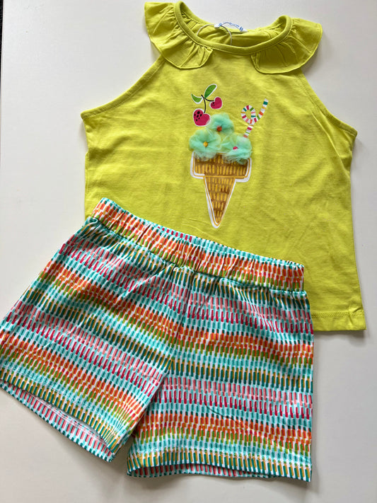 Mayoral girls 2 piece vest top & shorts set Lime