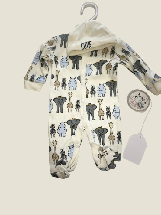 premature baby sleep suit and hat