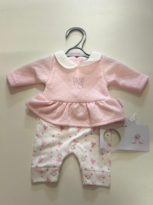 Premature baby pink and white all in one
