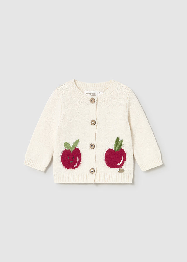 Baby cardigan, with apple motif