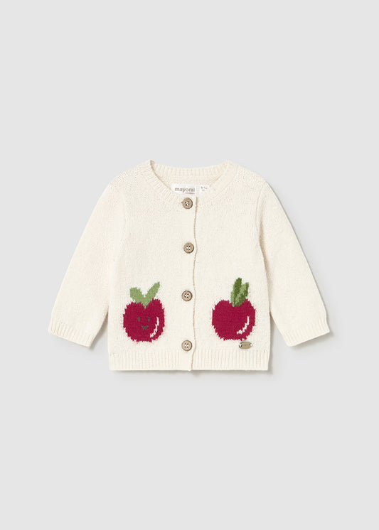 Baby cardigan, with apple motif