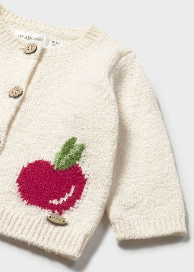 Baby cardigan, with apple motif