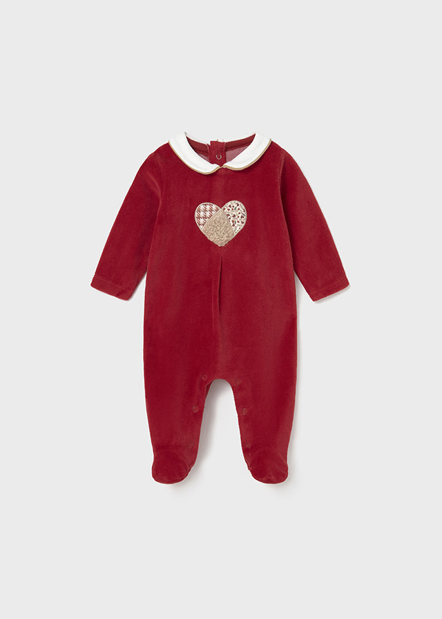 Baby velour 2 piece sleepsuits