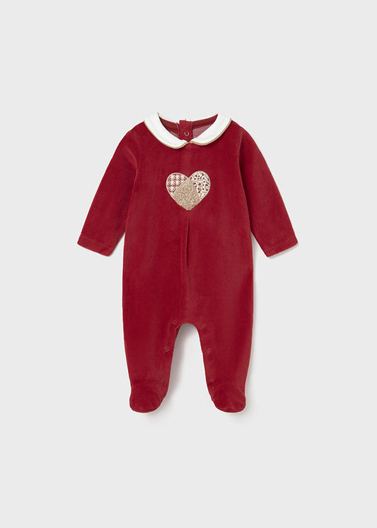 Baby velour 2 piece sleepsuits