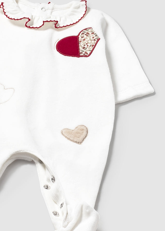 Baby velour 2 piece sleepsuits