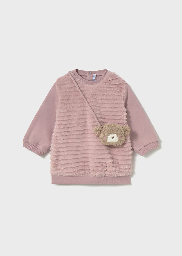 toddler pink dress and bag