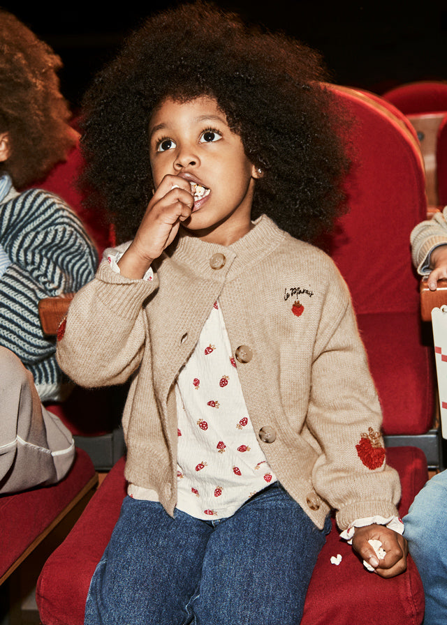 Beige knitted cardigan