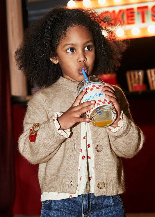 Beige knitted cardigan