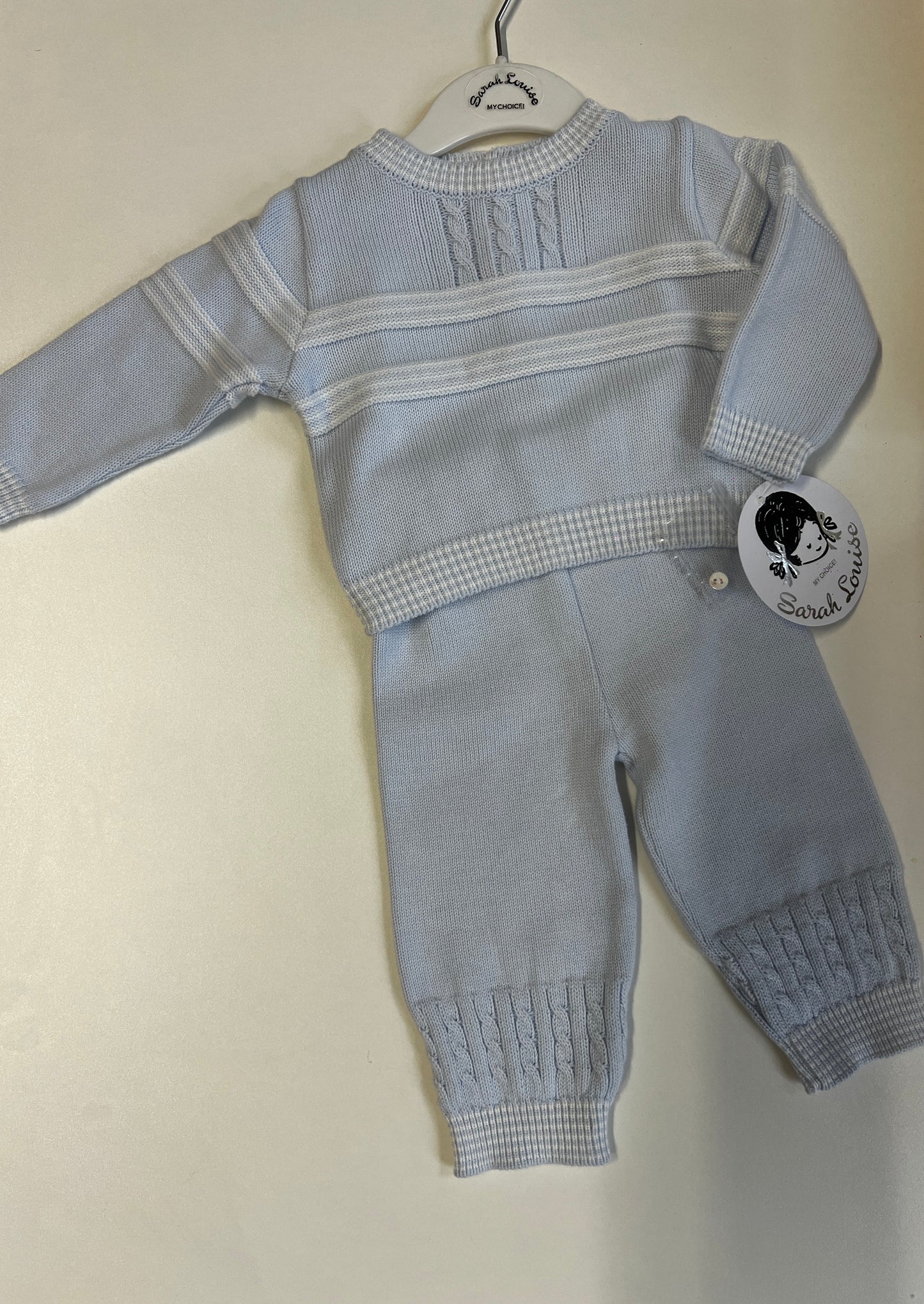 Sarah Louise baby boys knitted 2 piece set
