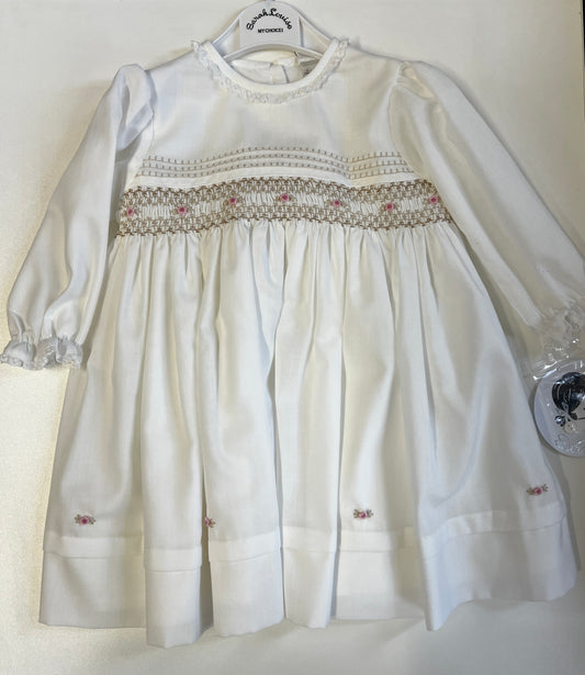 Sarah Louise Ivory and gold long sleeve dress