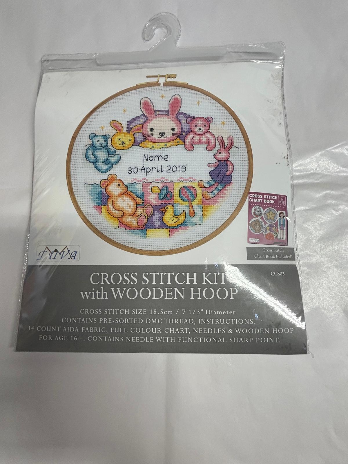 Teddy/name cross stitch kit